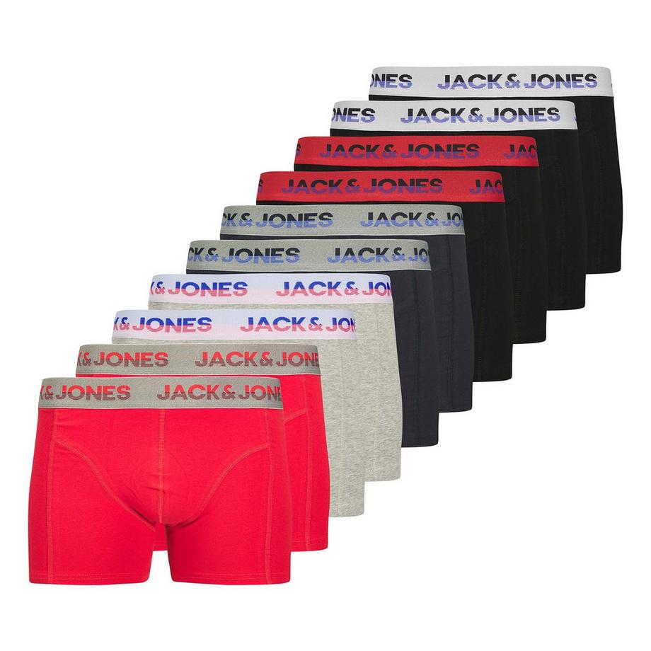 Boxershort  10er Pack Stretch-JACJADON SOLID TRUNKS 10 PACK
