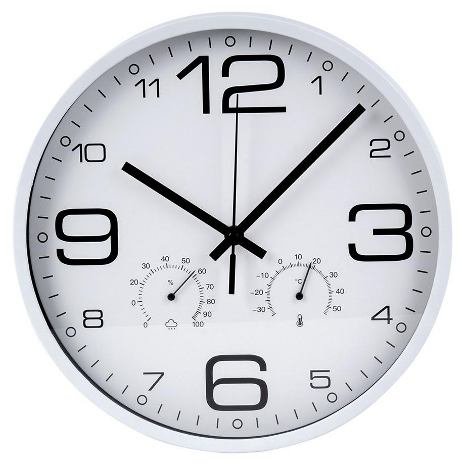 B2X Horloge murale unique de 30 cm avec thermomètre et hygromètre  