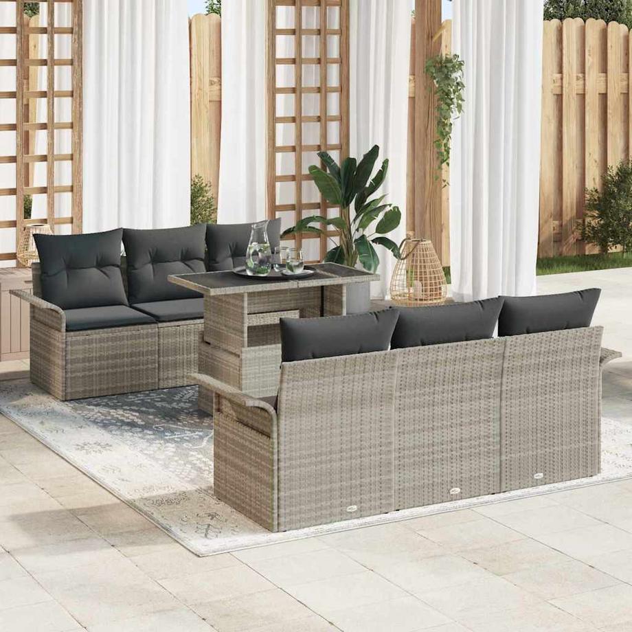 VidaXL Mobilier de jardin poly rattan  