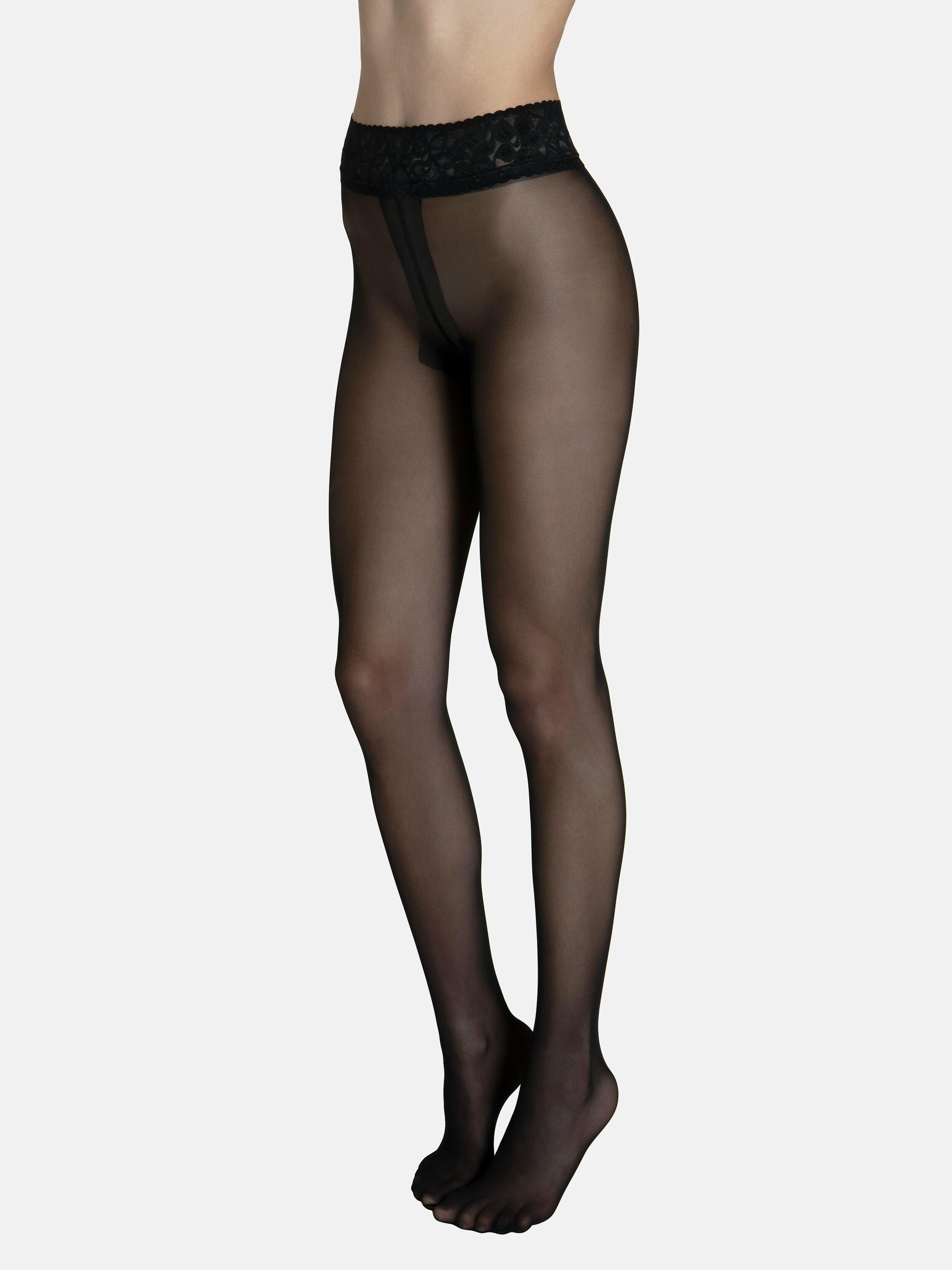 Lisca  Strumpfhose 30 DEN transparenter Ziergürtel Selection 