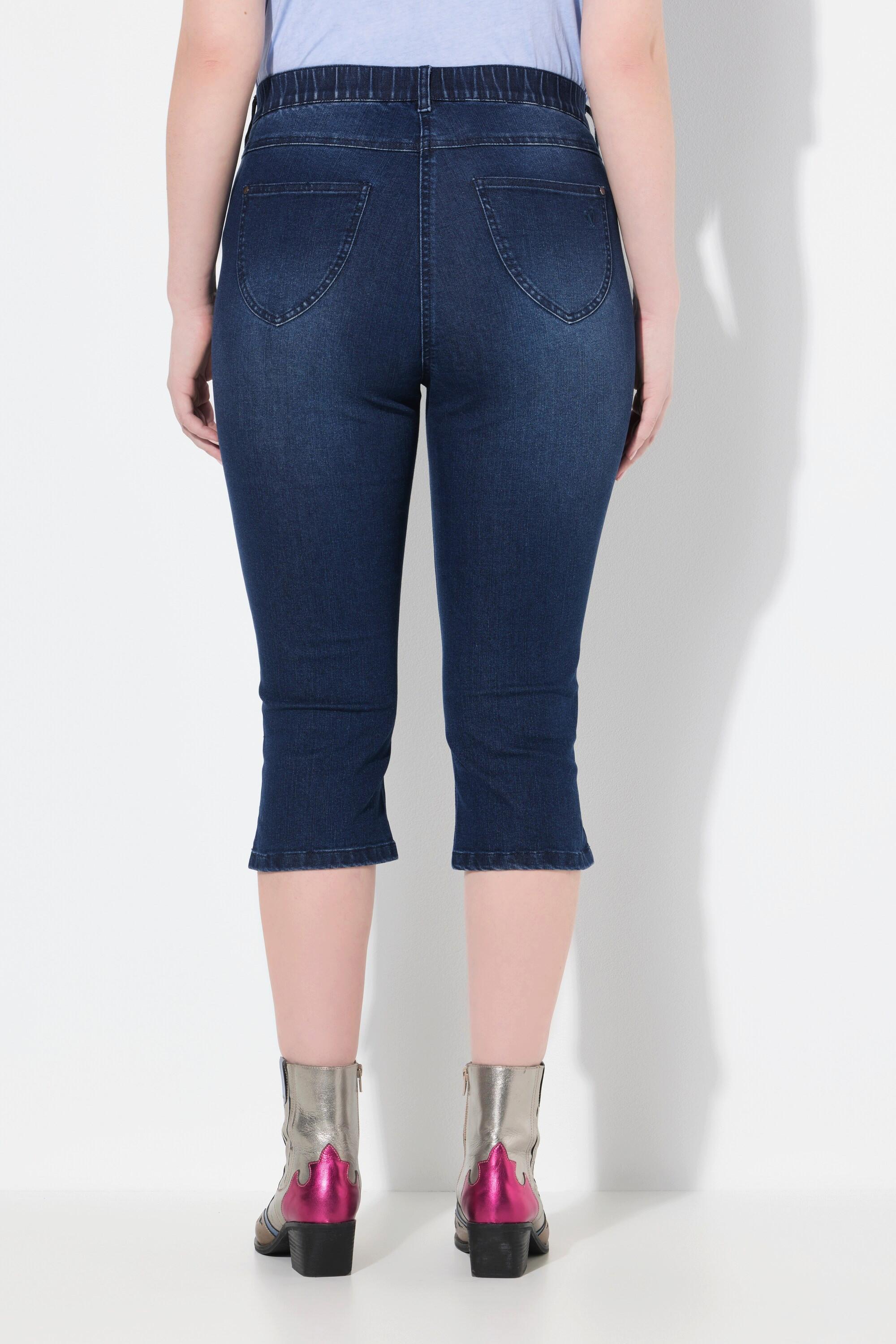 Ulla Popken Jeans Capri Sarah Ricami in stile Tracht Comoda elasticizzazione  