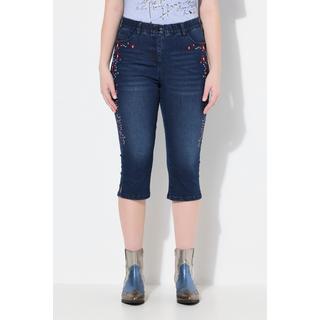 Ulla Popken Jeans Capri Sarah Ricami in stile Tracht Comoda elasticizzazione  