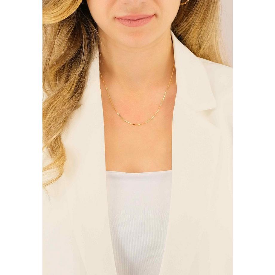 MUAU Schmuck  Collier en or jaune chaine vénitienne 750, 0,9mm, 60cm 