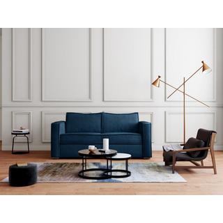 Vente-unique Schlafsofa mit Matratze 4-Sitzer - Cord - Blau - Liegefläche 160 cm - Matratze 14 cm - LORETO  