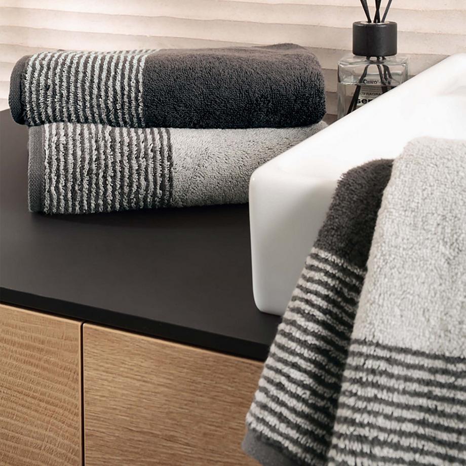 Cawö Serviette de bain  Paquet de 3-Luxury Home Two-Tone  