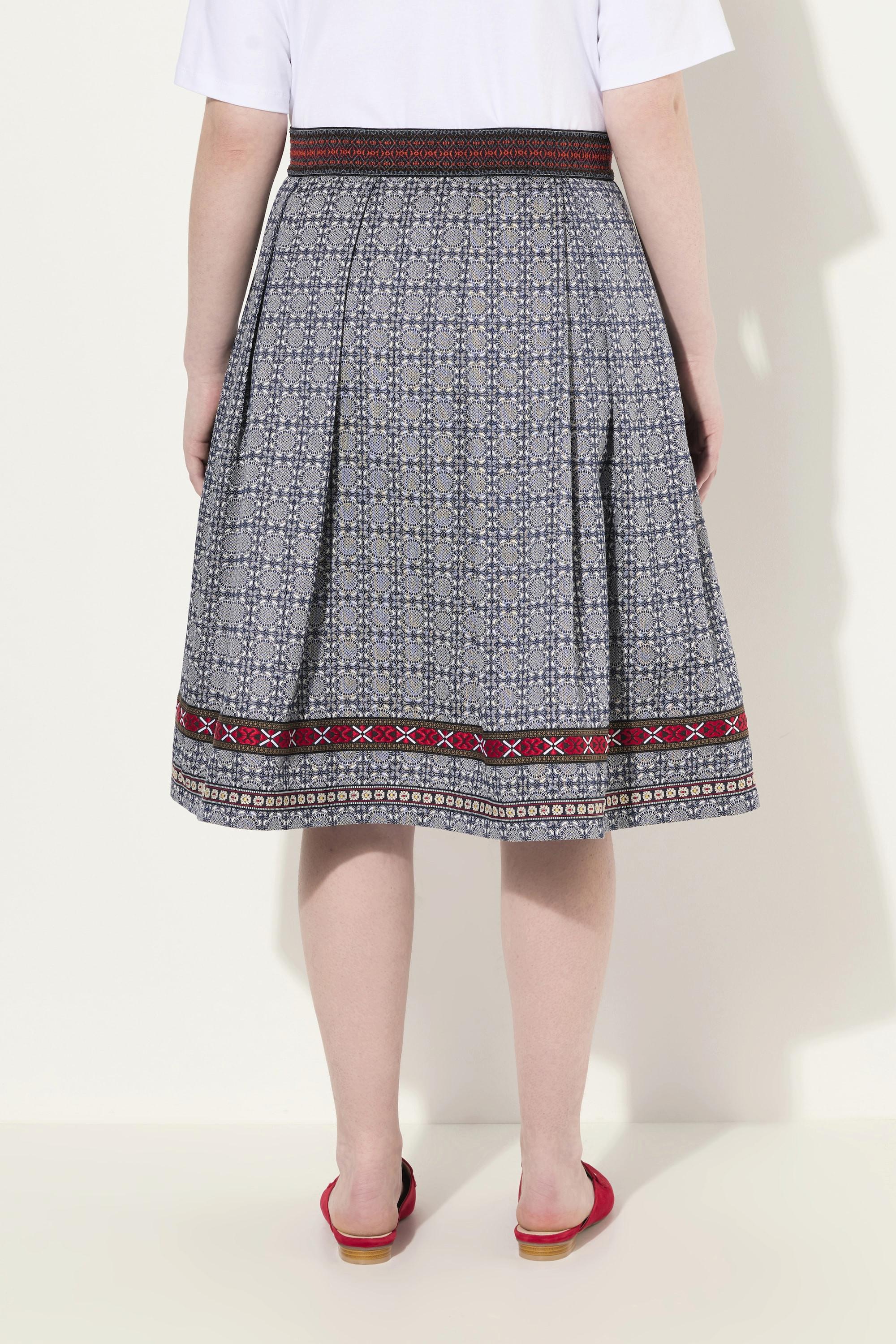 Ulla Popken Gonna Jacquard A-Line Trachten Nastro Decorativo  