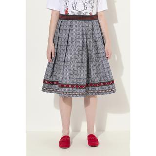 Ulla Popken Jacquard A-Linie Trachtenrock Zierband  