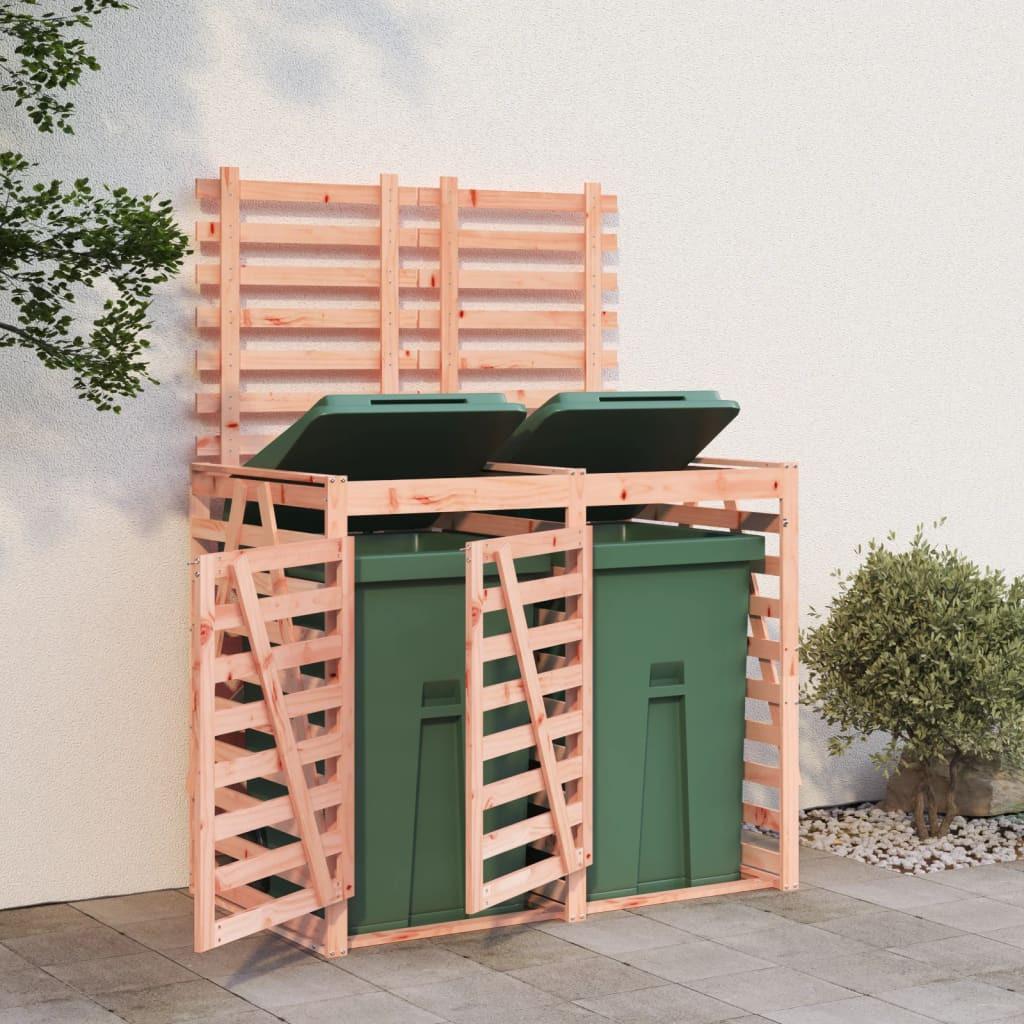 VidaXL Abri pour poubelles double à roulettes bois de douglas  