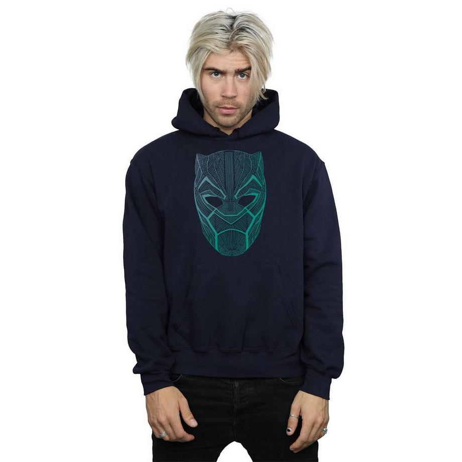 MARVEL Felpa con cappuccio Black Panther Maschera  