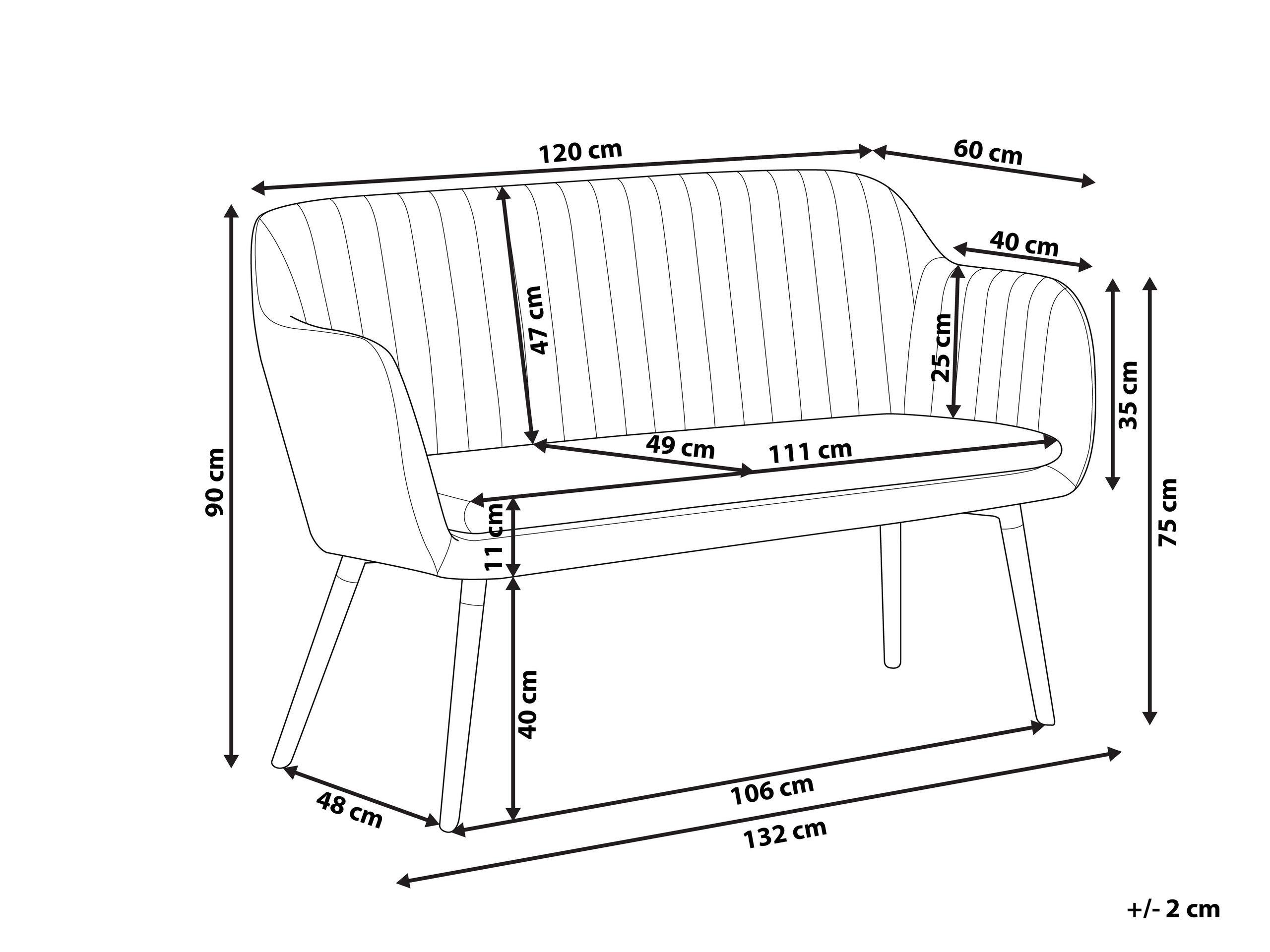 Beliani Küchensofa aus Samtstoff Modern TABY  