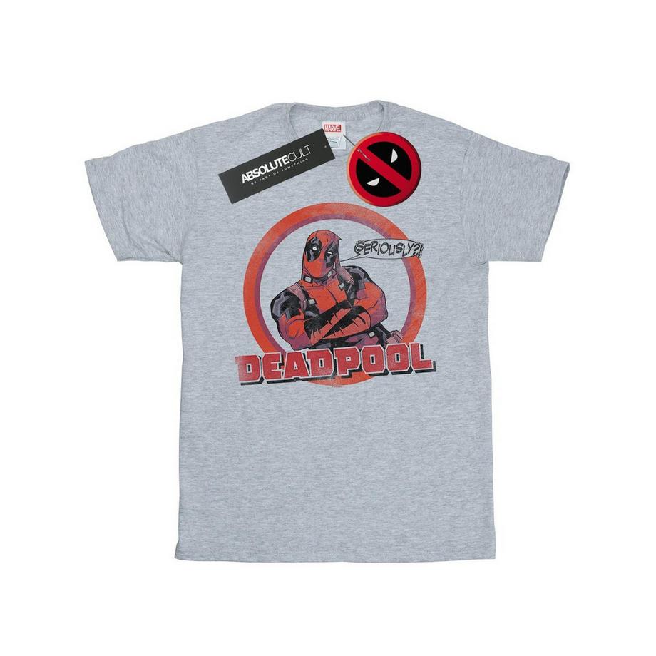 MARVEL Deadpool Seriously T-Shirt Stampata  