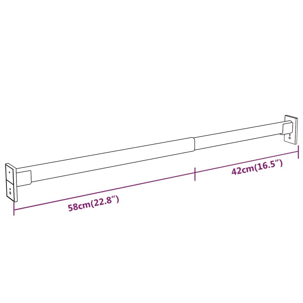 VidaXL  Rail de garde-robe télescopique aluminium 