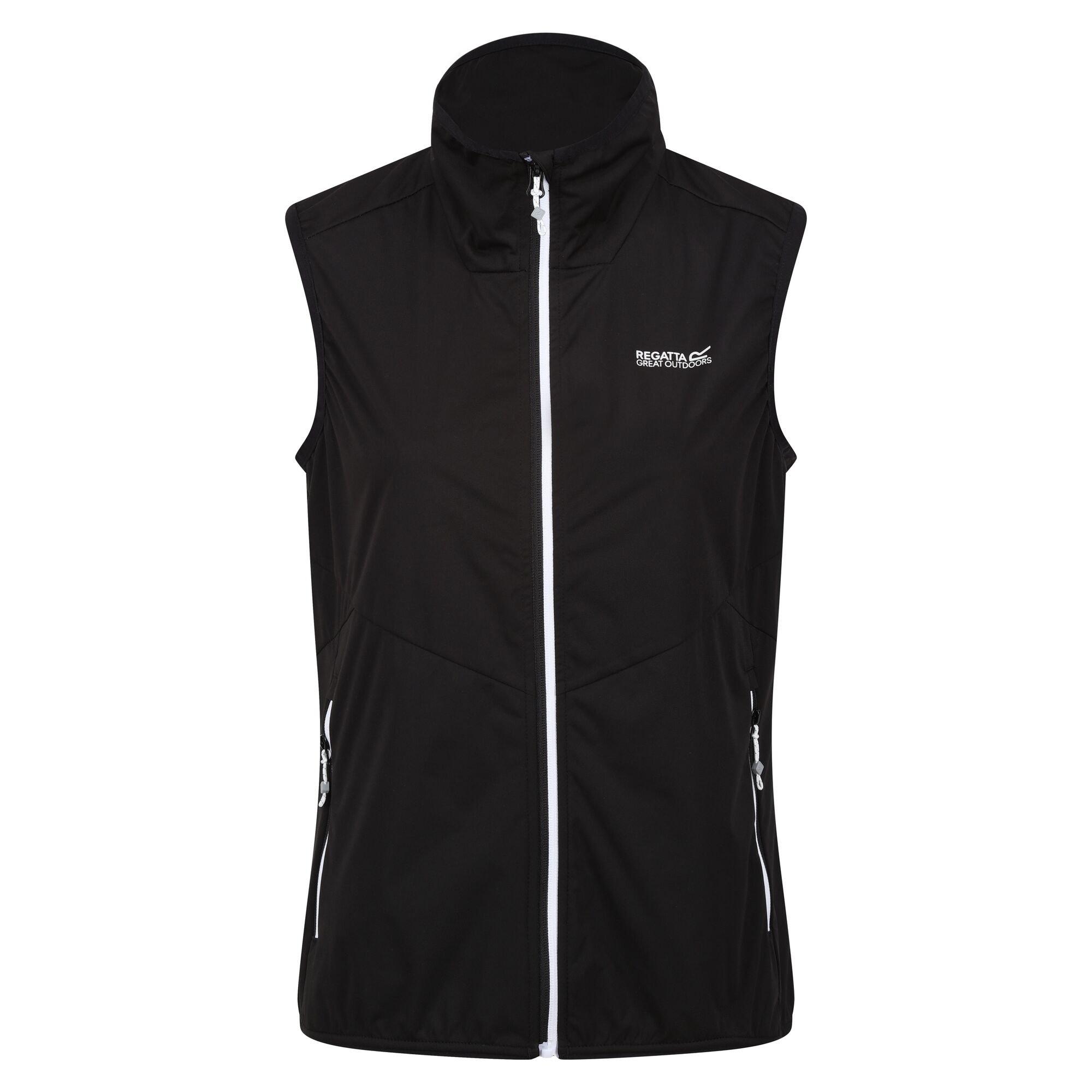 Gilet Coupe-vent Velocio Femme, Noir Et Blanc Rayé, Sans Manches, Fermeture éclair, Taille L