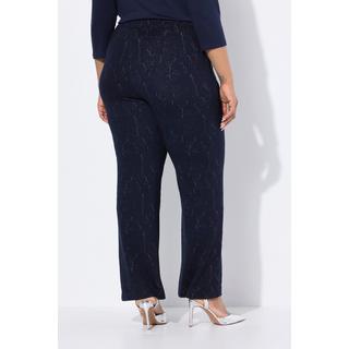 Ulla Popken Jacquard Jersey Gamba Dritta Larga Pantaloni Vita Elastica  