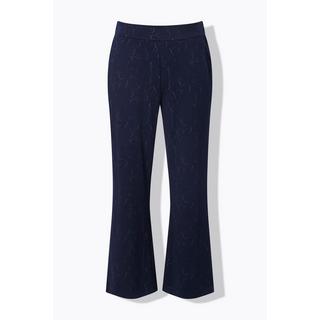 Ulla Popken Jacquard Jersey Gamba Dritta Larga Pantaloni Vita Elastica  