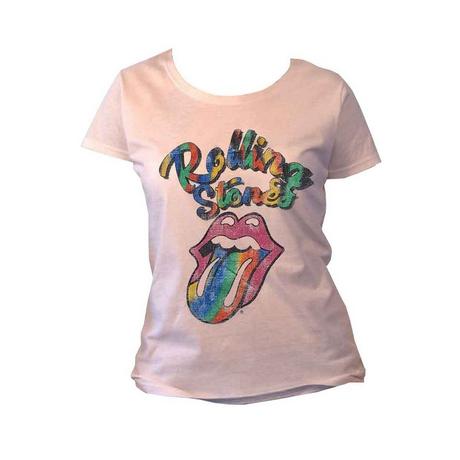 The Rolling Stones Rainbow Tongue Grafikdruck T-Shirt  
