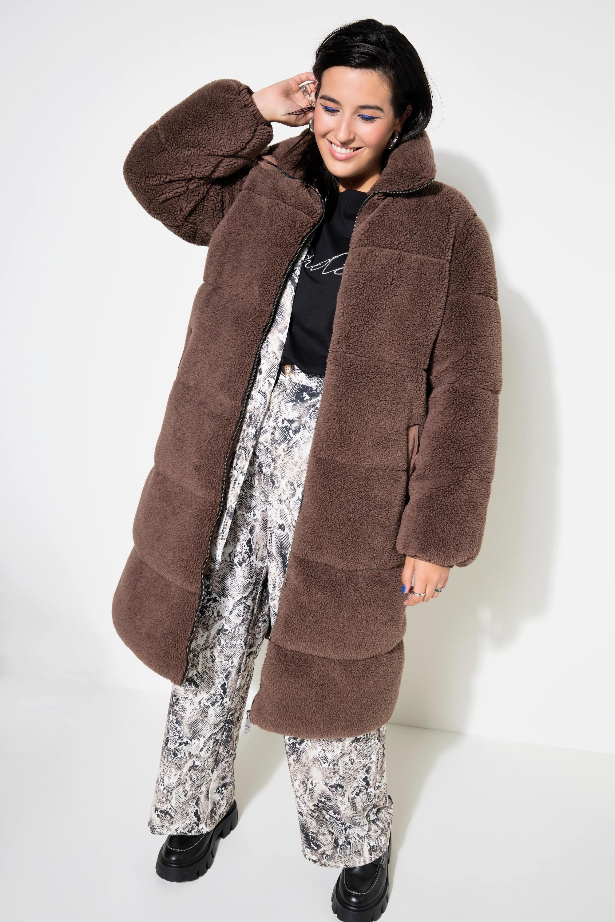 Studio Untold Teddy Steppmantel Straight Shape Nylon Schulter  