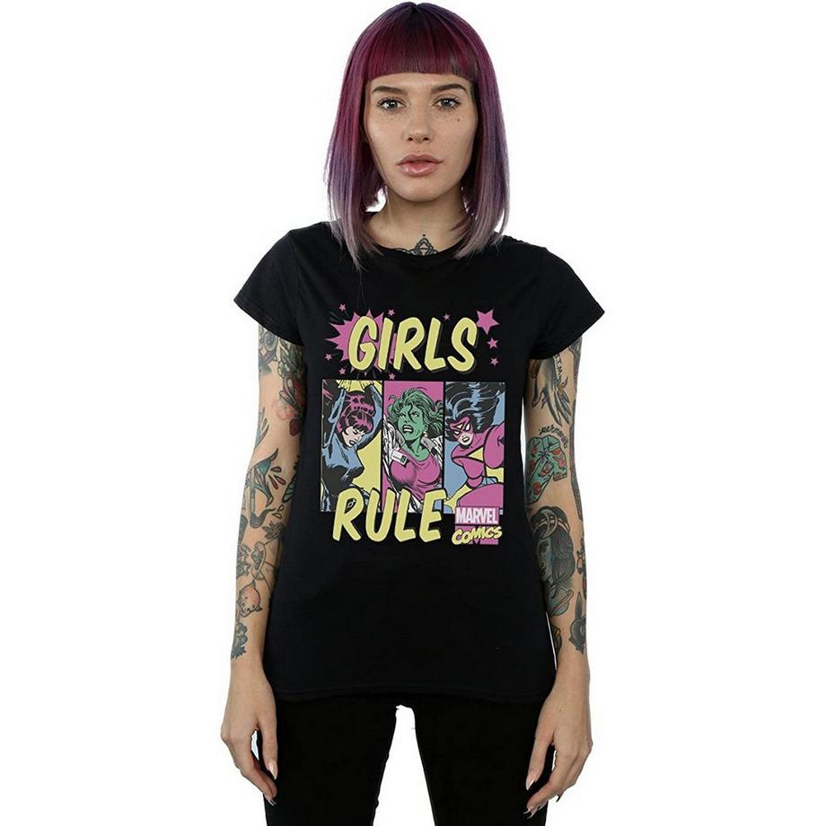 Marvel Comics  Girls Rule Maglietta Ampia 