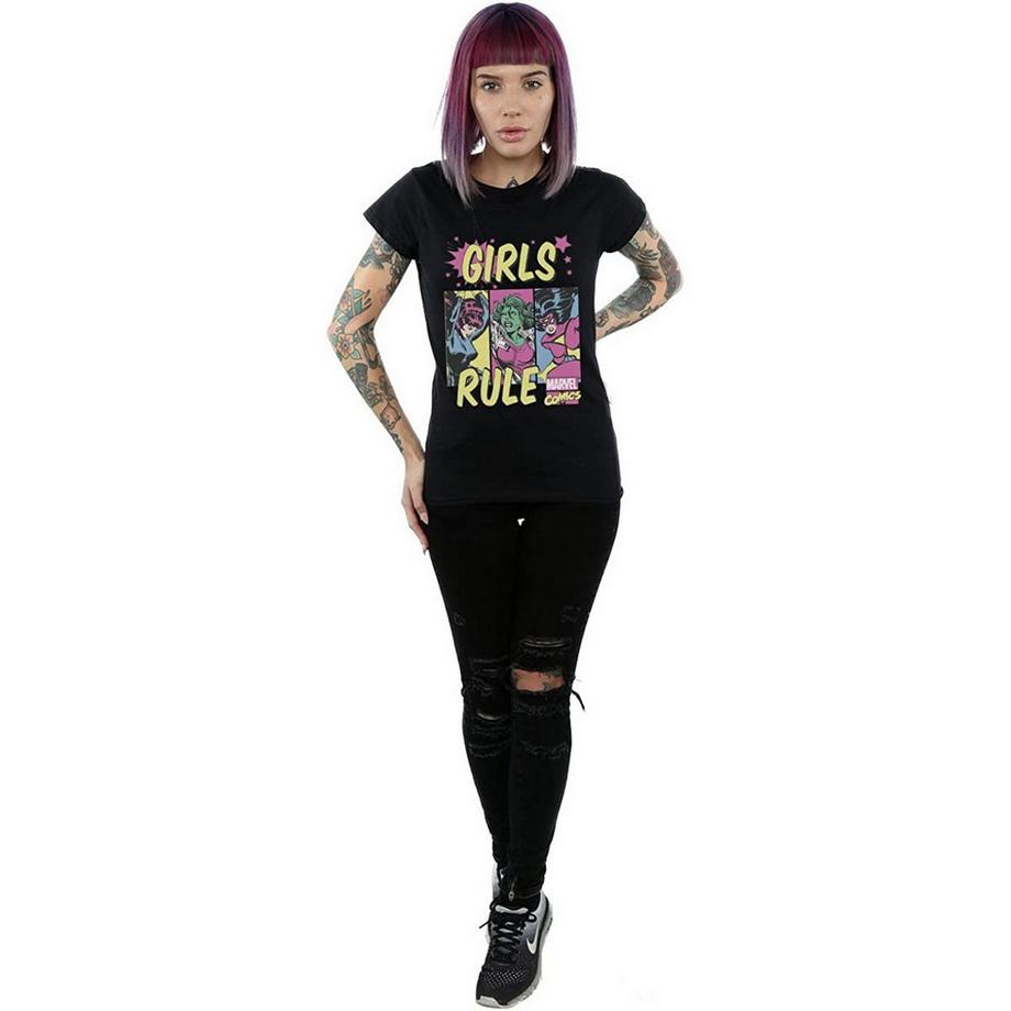 Marvel Comics  Girls Rule Maglietta Ampia 