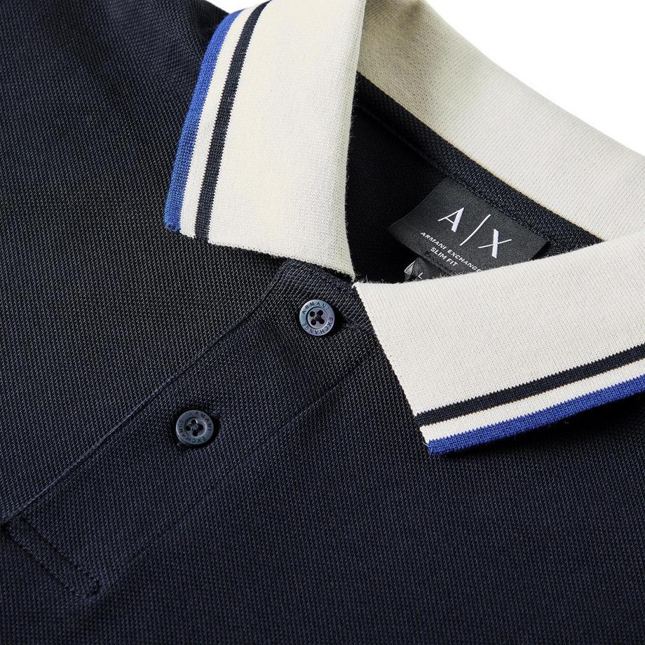 Armani Exchange Polo Manches Courtes avec Logo et Détail Rayé  
