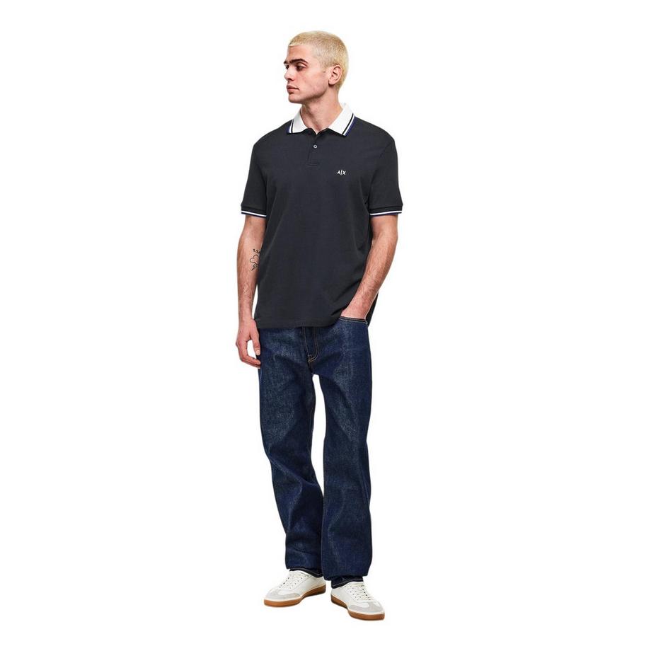 Armani Exchange Polo Manches Courtes avec Logo et Détail Rayé  