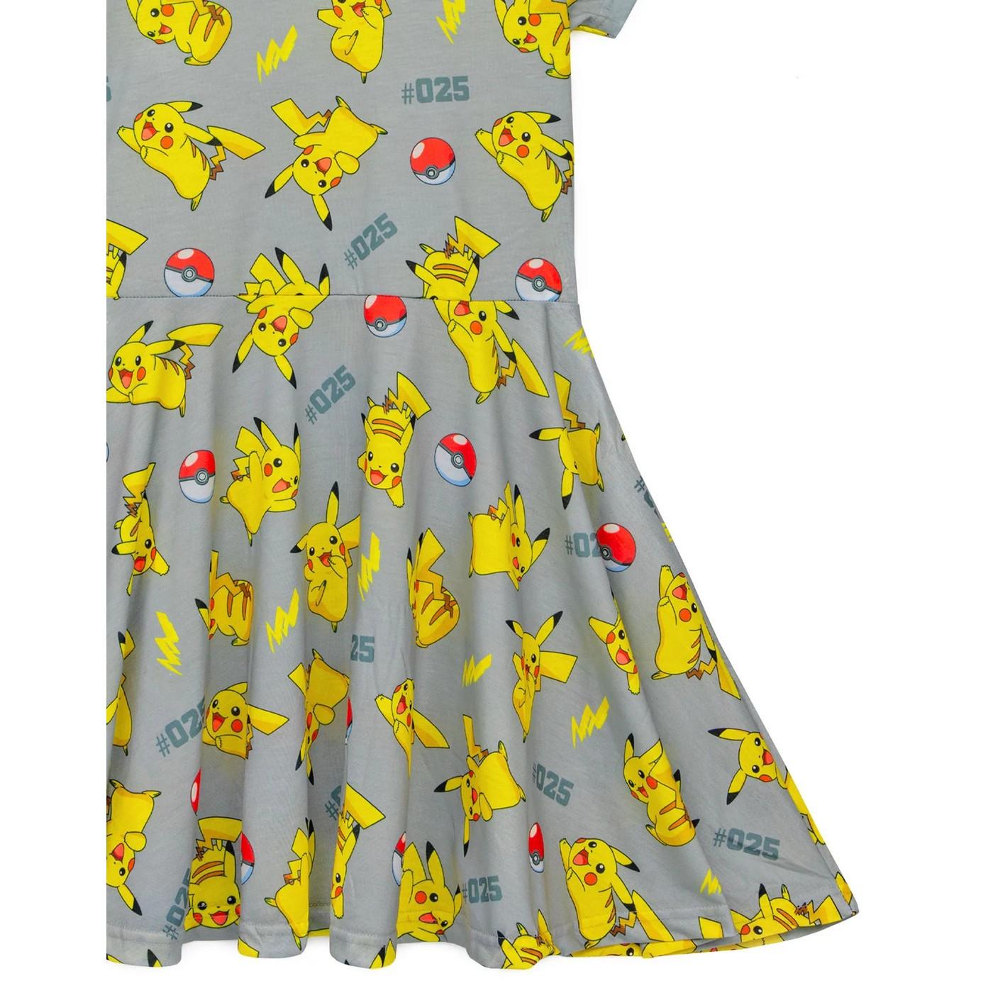 Pokemon  Kleid mit ausgestelltem Rock  kurzärmlig 