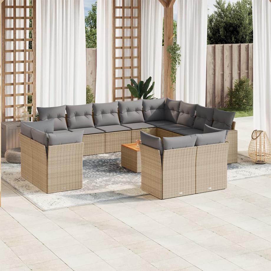 VidaXL set divano da giardino Polirattan  