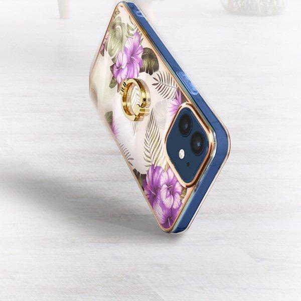 Avizar  Cover Fiori Viola iPhone 12 Mini 