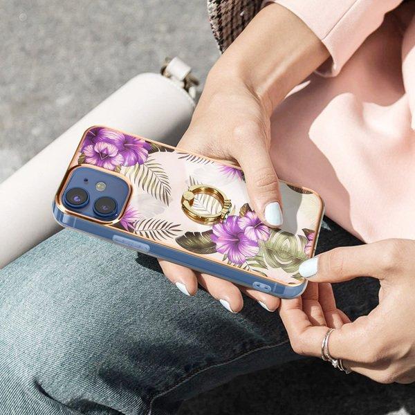 Avizar  Cover Fiori Viola iPhone 12 Mini 