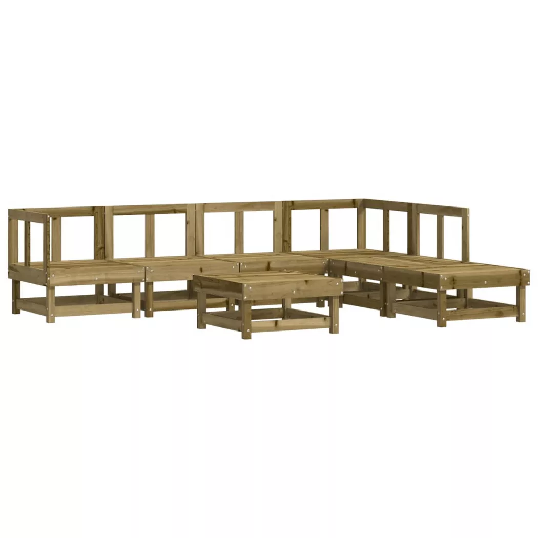 vidaXL Salon de jardin 7 pcs bois de pin imprégné