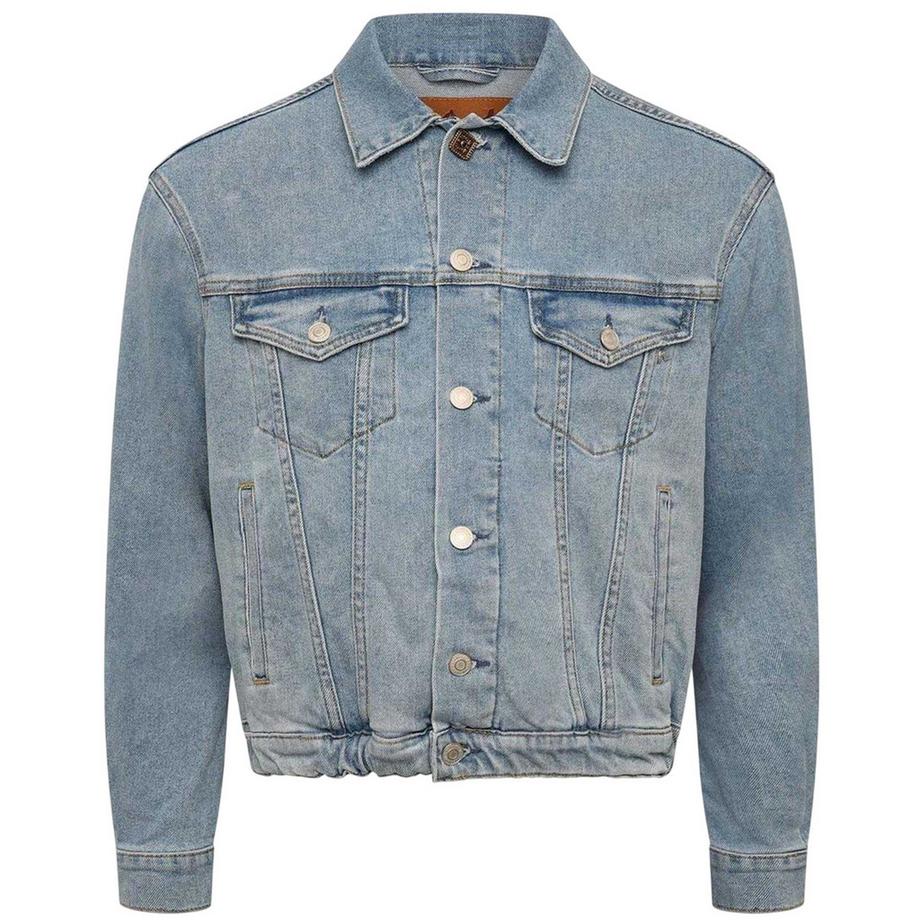 Giacca Di Denim Collare A Punta