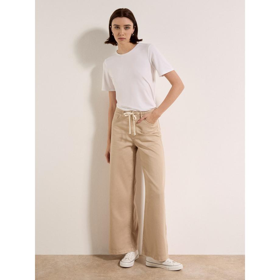 Erin Jeans aus Baumwolle mit weitem Bein und Kordelzug