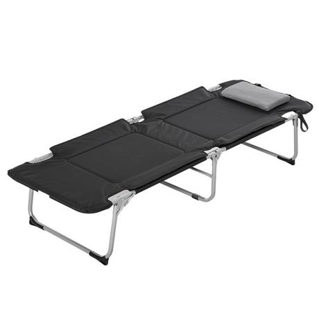 Northio  Lit De Camping Pliant Avec Oreiller, Léger Et Portable, Pour L'Extérieur Et Le Camping, Noir + Argent, 183 X 66 X 33 Cm 