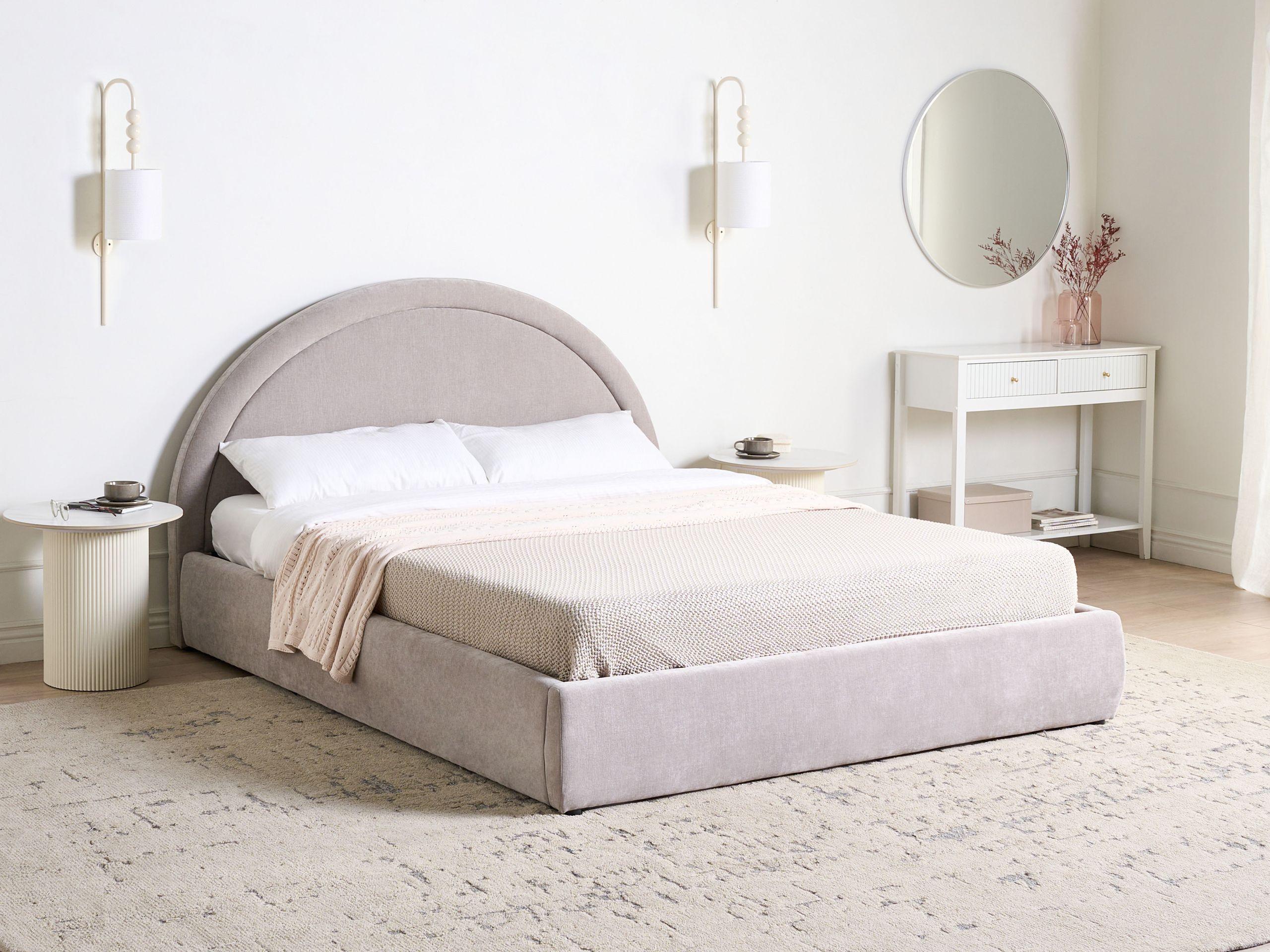 Beliani Lit ottoman en Tissu Moderne MOUZON  