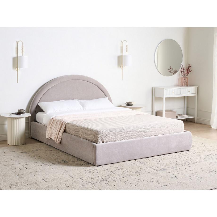 Beliani Letto contenitore en Ciniglia Minimalista MOUZON  