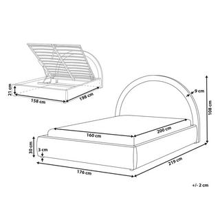 Beliani Lit ottoman en Tissu Moderne MOUZON  