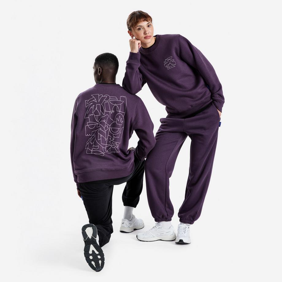 DECATHLON  Sweatshirt Rundhals Relaxed Fit Unisex, Elementals, 