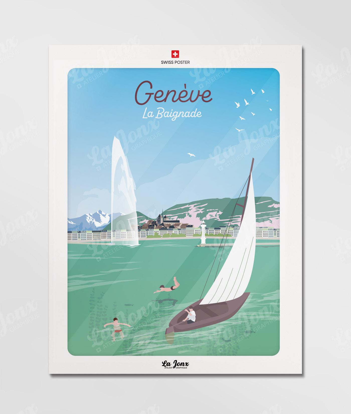 La-Jonx Genève - La Baignade - Poster  