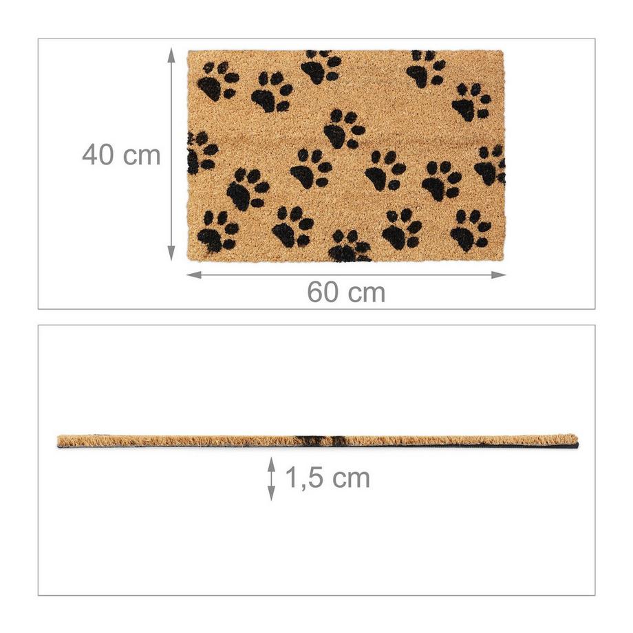 B2X Fußmatte Kokosfaser mit Pfoten  