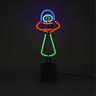 Locomocean Glas Neon Tischlampe mit Betonsockel - UFO  