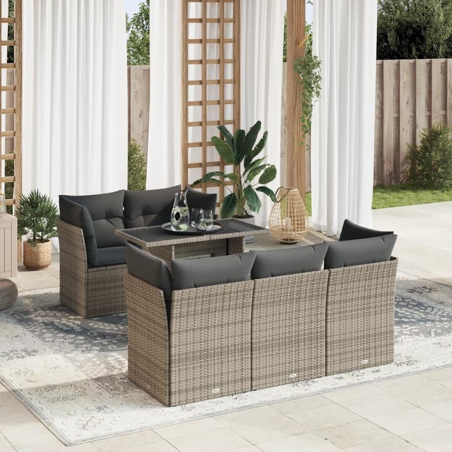 VidaXL set di divani da giardino Polirattan  