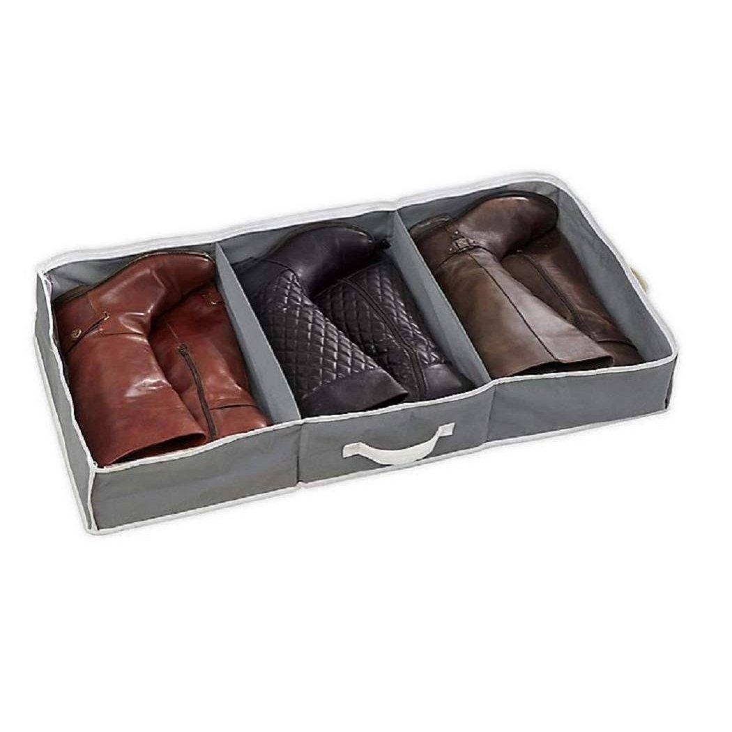 Northio Boîte de rangement pour chaussures - 3 compartiments - gris  