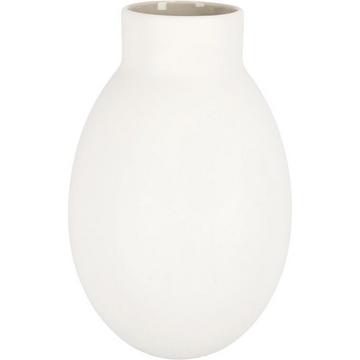 Vase Lacquer weiss taupe rund 19