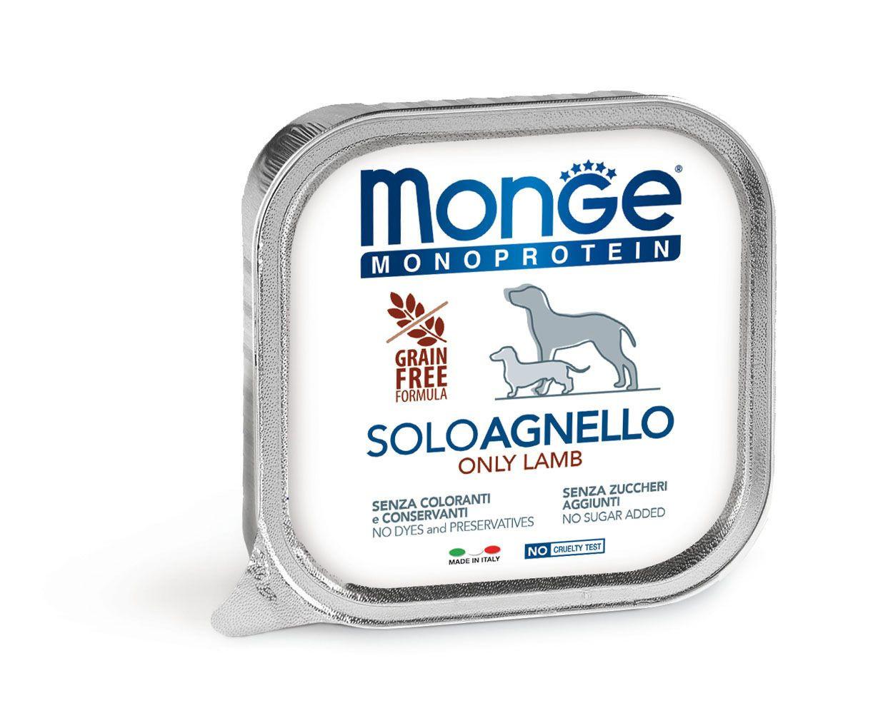 Monge  monoprotéine pour chien à l'agneau - Multipack 