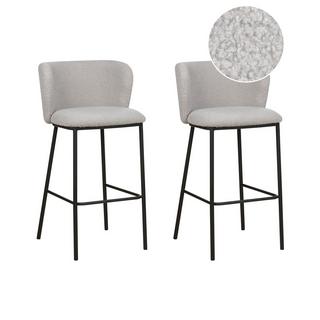 Beliani Set mit 2 Barstühlen aus Bouclé Modern MINA  