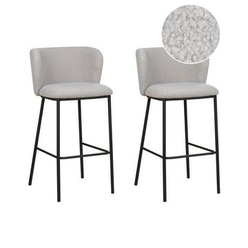 Set mit 2 Barstühlen aus Bouclé Modern MINA
