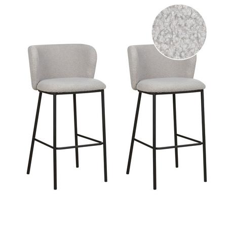 Beliani Set mit 2 Barstühlen aus Bouclé Modern MINA  