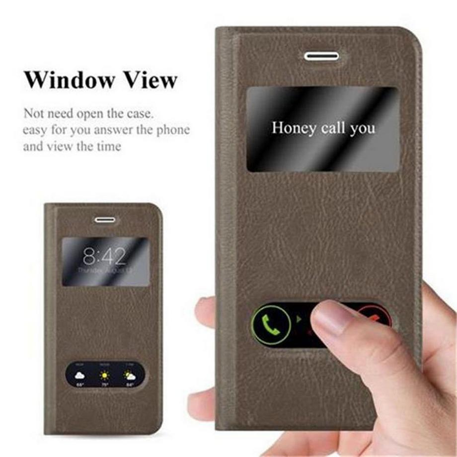 Cadorabo  Hülle für Apple iPhone 7 PLUS / 7S PLUS / 8 PLUS Magnetverschluss, 2 Sichtfenstern 