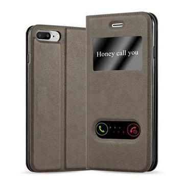 Housse compatible avec Apple iPhone 7 PLUS / 7S PLUS / 8 PLUS - Coque de protection avec fermeture magnétique, fonction de support et 2 fenêtres de visualisation