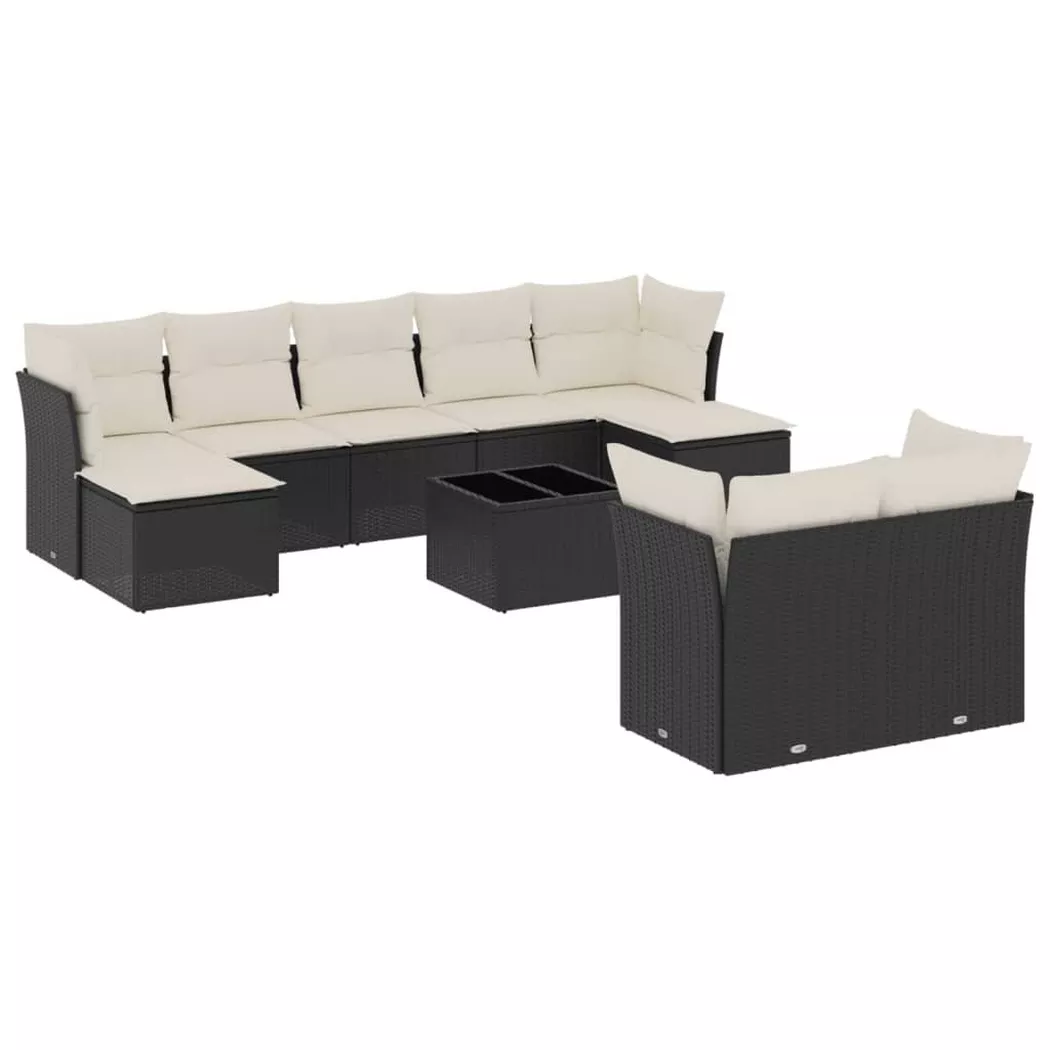 VidaXL - Garten sofagarnitur poly-rattan, One Size, Schwarz